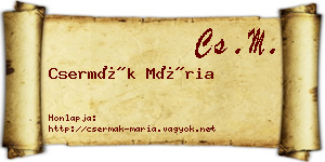 Csermák Mária névjegykártya