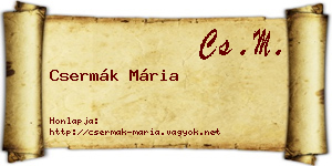 Csermák Mária névjegykártya